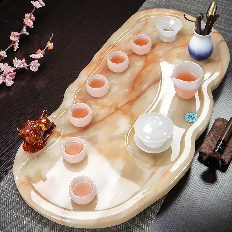 Kung Fu Serving Tea Tray Decorative Ceramic Living Room Luxury Accessories Tea Tray Chinese Drainage Bandejas Home Decorationgs
