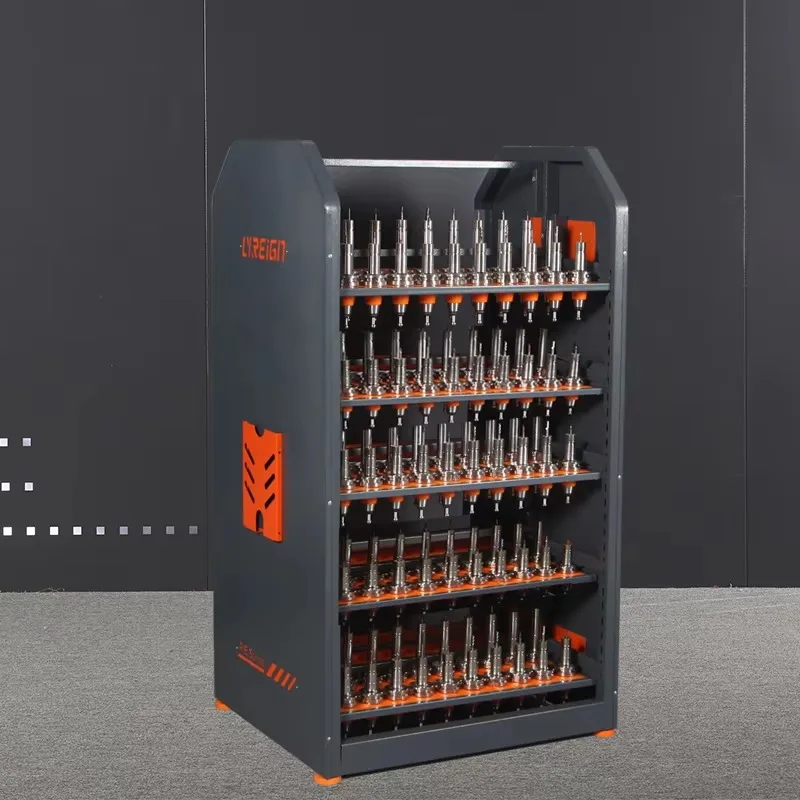 Cnc Tool Trolley with Shelf CAT/HSK/C6/IOS Large Capacity Can Be Customized Handle Storage