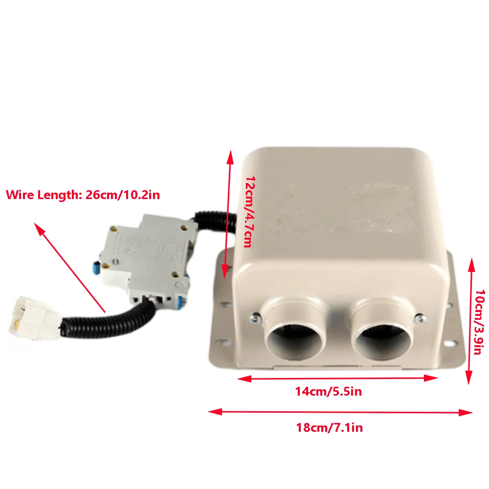 12V/24V 800W/600W Portable Car Heater Kit High Power Double Outlet Fast Heating Defrosting for Automobile Windscreen Winter