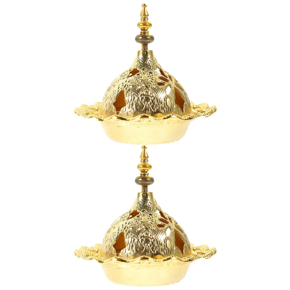 

2 Pcs Incense Burner Aroma Holder Small Censer Decorative Cone Arab Style Home Desktop Vintage nament Home Decor