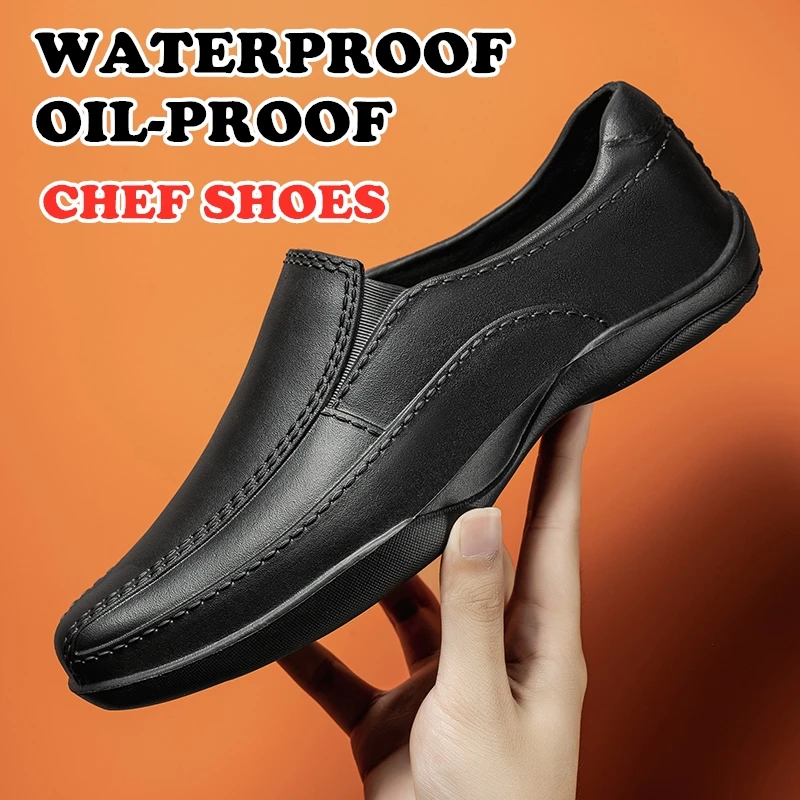 Men\'s EVA Kitchen Safety Working Shoes Non-Slip Waterproof Oil-proof Work Cook Shoes Chef Shoes Chef Master Hotel Restaurant