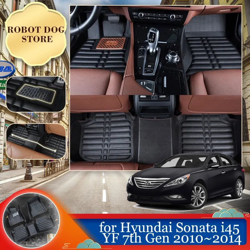 

Car Leather Floor Mat for Hyundai Sonata i45 YF 7th Gen 2010~2014 2011 Foot Liner Waterproof Carpet Pad Custom Rug Accessories