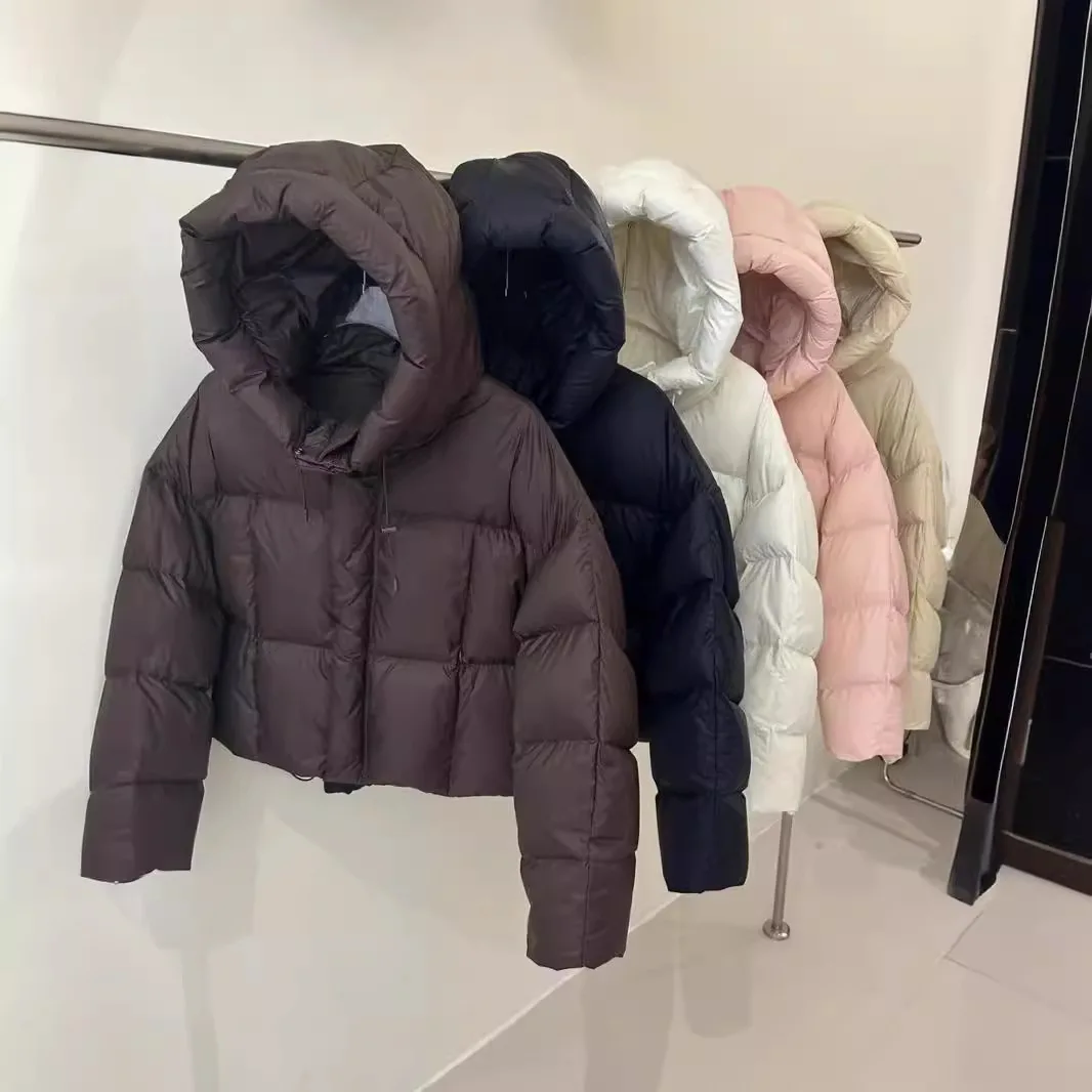 

Women 90% White Duck Down Jacket Hooded Autumn Winter Warm Oversize Puffer Coat Casual Loose Thick Parkas Female Outwear
