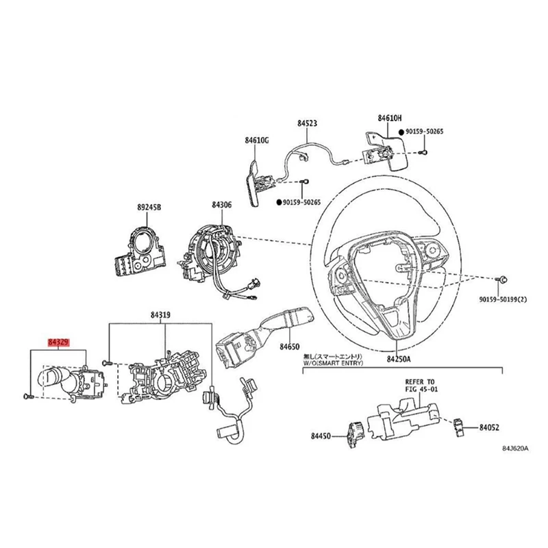 Auto Headlight Closing Handle Turn Signal Switch 84329-33060 For Camry RAV4 Hiace Land Cruiser 2019-2023 8432933060 Accessories