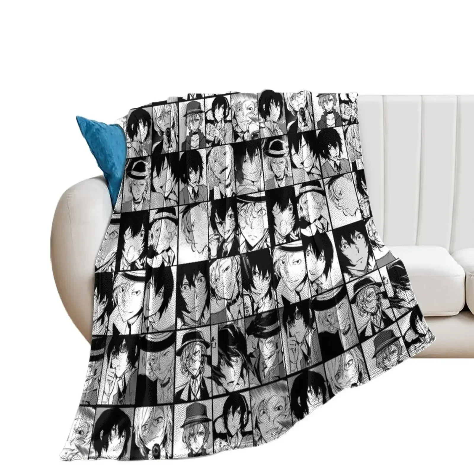 

ChuuyaxDazai manga panels collage Throw Blanket Vintage Heavy Blankets