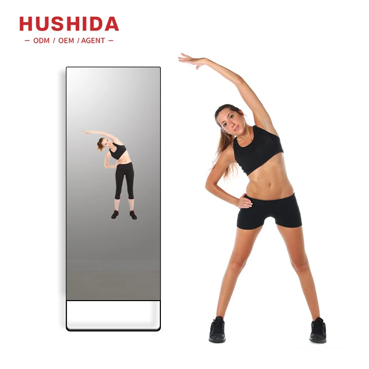 HUSHIDA Summer Popular Magic Mirror 32 43 55 Inch Gym Workout Intelligent Smart Interactive Mirror Fitness