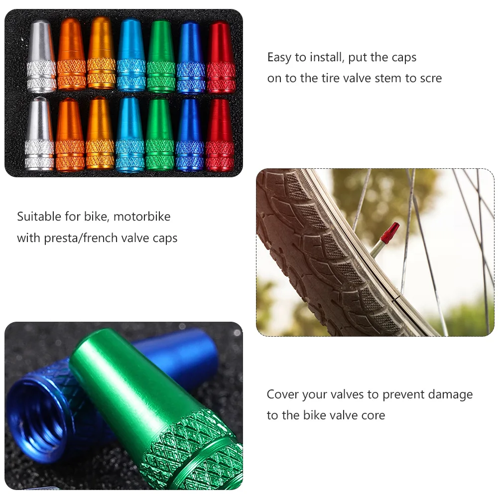 

30pcs Tire Alloy Dust Cover Bike French Cap Aluminum Caps Leakproof Dirt Resistant Rainproof Valve Metal