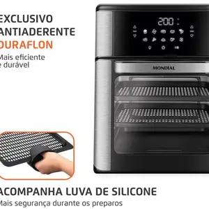 Elektrische Fritteuse ohne Öl/Luft-Fritteuse-Mondialofen-Ofen Afon-12L-Bi Black 12L-110V 12 Hauptverkäufe Elektrische Breitmaschine - №4