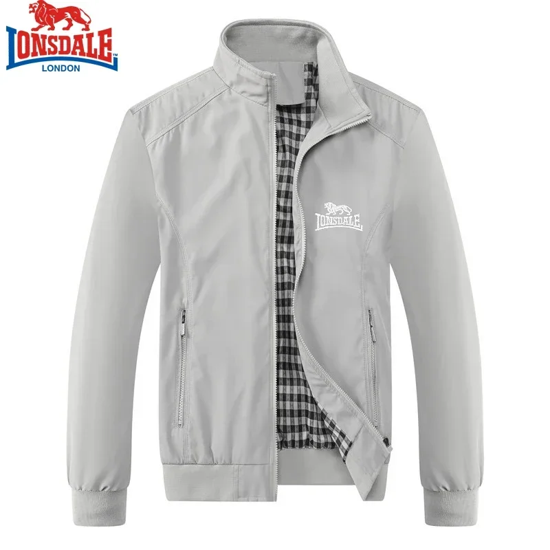 Alta qualidade bordado londale primavera/outono moda casual fino ajuste bomba jaqueta gola de beisebol jaqueta masculina M-6XL