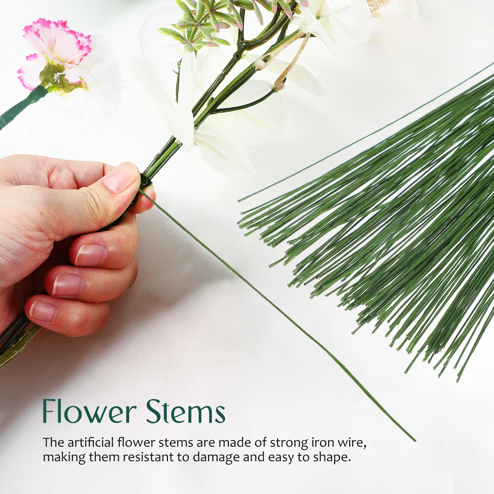

150 pcs Flower For Crafts Fake Flower Stems Iron Wire Stems Floral Tape Bouquet Accessories Wrap Artificial Flowers Gift
