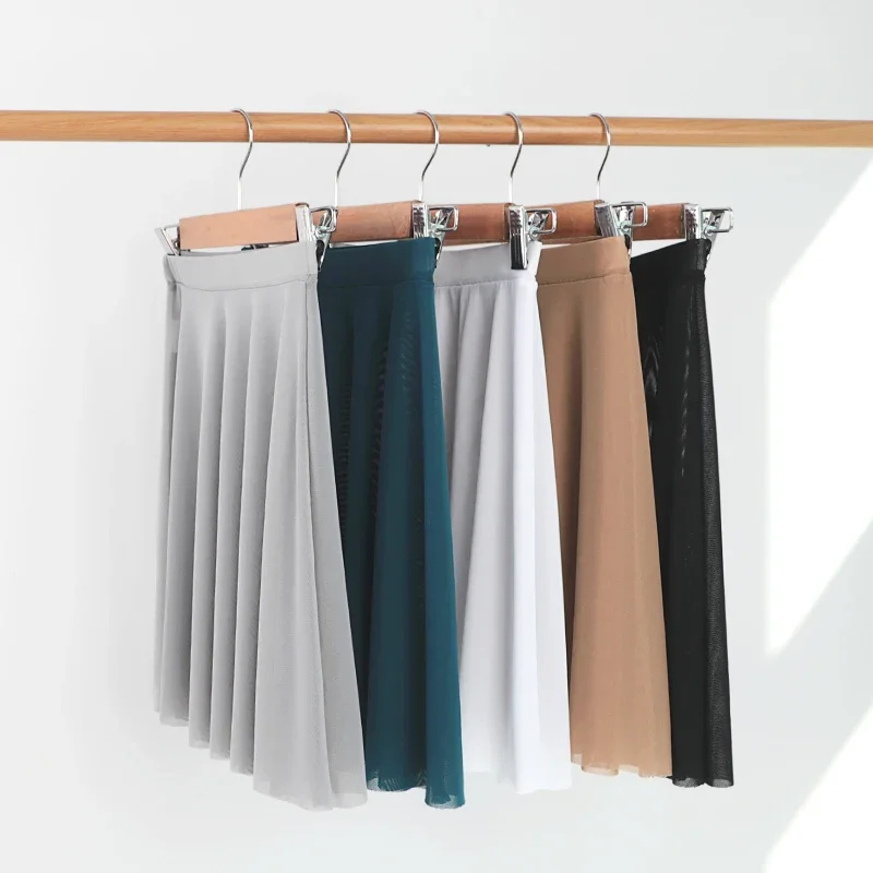 Women's Ballet Dance Skirt Adult Stretch Waist Mesh Tulle Wrap Practice Training Tutu Skirts Dance Wear