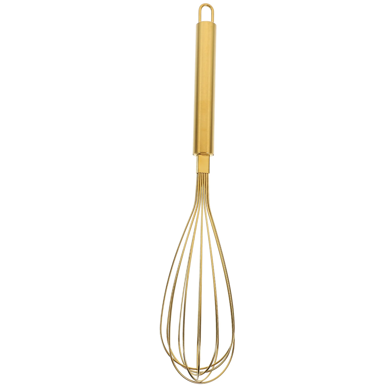 Stainless Steel Golden Manual Egg Mixer Wire Kitchen Hand Push Whisk Household Sauce Matcha Whisking Tool Cake