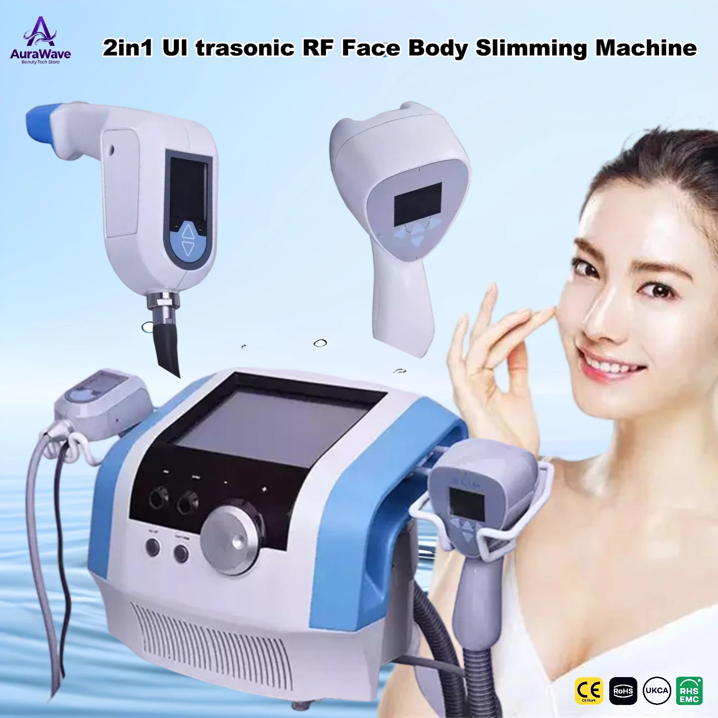 

Anti-Aging Skin Care Device 2 in 1 Ultrasonic and RF Technology for Facial Lifting Collagen Care Home Use 2025 Pro Upgrade