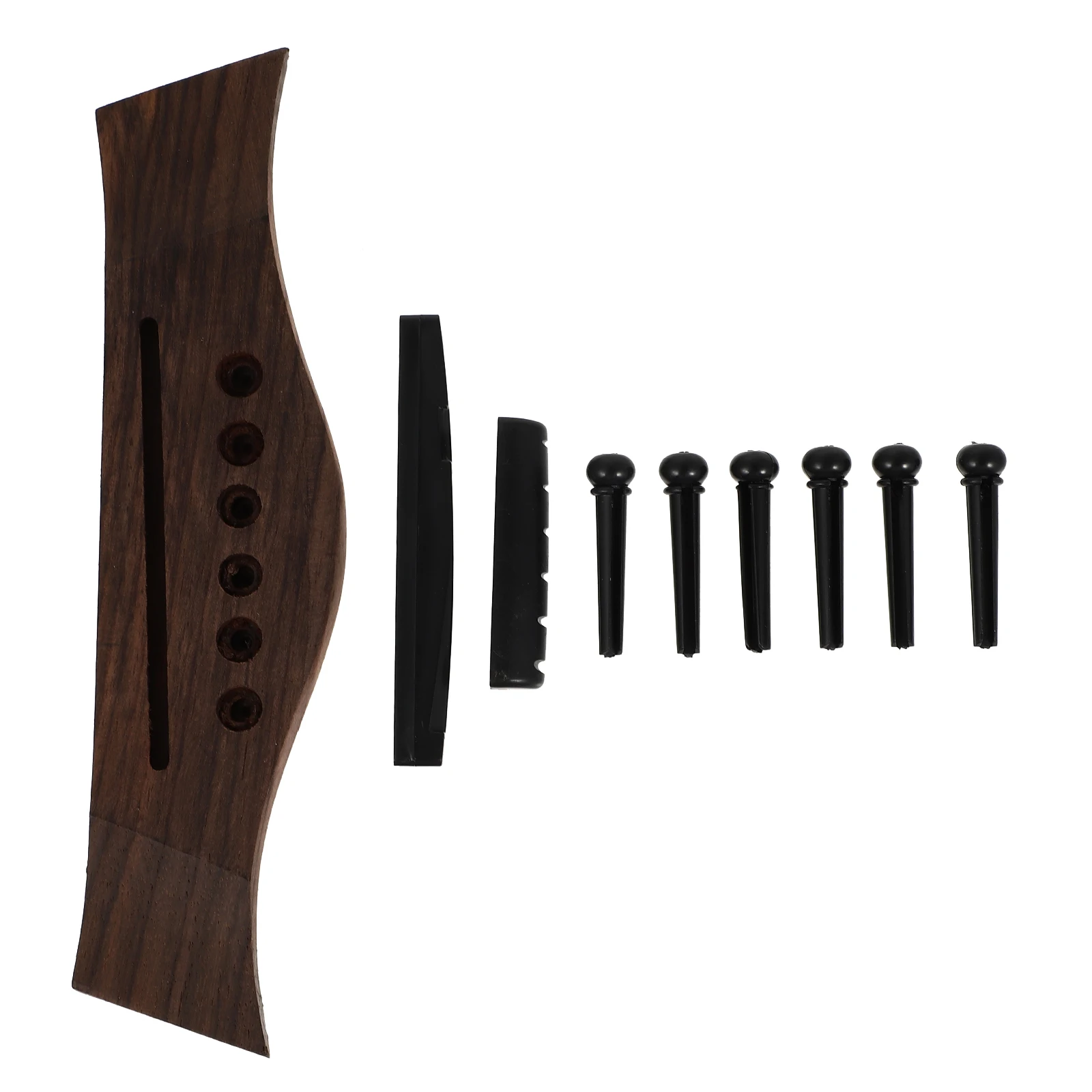 

Guitar Accessory Set Folk Parts Replacement Bridge Pins Acoustic Saddle Nut Pegs Brown