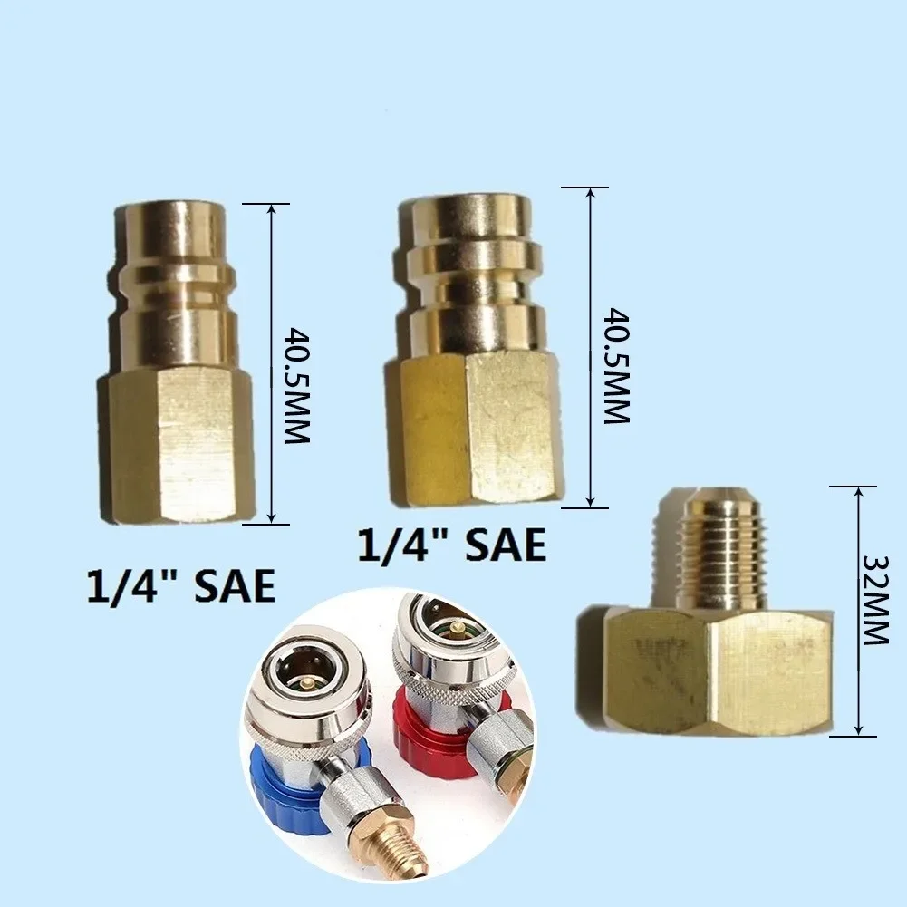 Ensemble d\'adaptateurs de bouteilles pour réfrigérant R134a, adaptateur de transfert de gaz de climatisation automobile, connexion cvc, 3 pièces