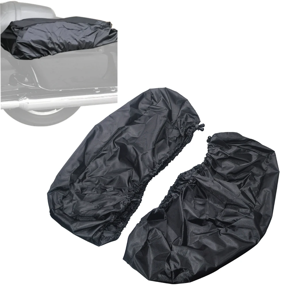 

2x Motorcycle Black Waterproof Lid Covers Audio Speaker Lid For Harley Touring Street Glide Road King Saddlebag Accessories
