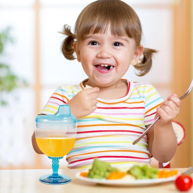 Auslaufsicherer Baby-Trinkbecher Plastik-Weinglas Milchflasche für Kleinkinder Trainingsbecher für Zuhause Outdoor Party Zubehör – Detail 4