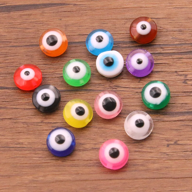 50pcs 14 Color 10mm Oval Shape Spacer Beads Evil Eye Beads Stripe Resin Spacer Beads For Jewelry Making Bracelet Necklace Charms