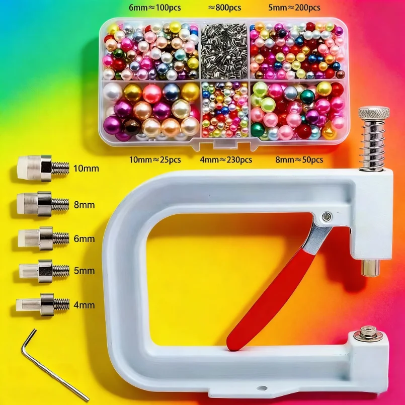 

Pearl Setting Machine Hand Press DIY Craft Accessories with Beads Screw Heads for Clothes/Bags/Skirt Setting Machine Accessories