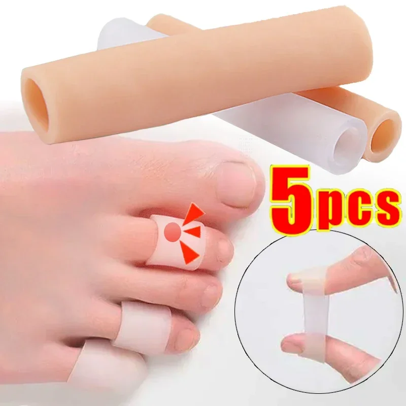 Relieve Pain Toe Separator Silicone Finger Tube Protector Foot Cover Corrector Prevent Foot Abrasion Calluses Care Tool