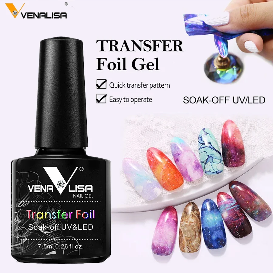 7,5ml Professionelles Nail-Art Transferfolien-Gel UV/LED Einfach Aufzutragendes, Ablösbares Maniküre-Emaille-Gel für Nail-Art-Design – Detail 1