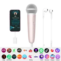 Micrófono para cantar y grabar con comentarios para auriculares, micrófono para karaoke Funciona con Spotify, Smule, YouTube, Apple Music, karaoke TJ, Stingray