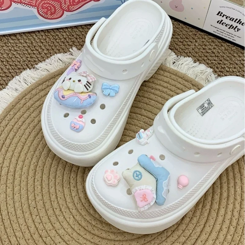 8 قطعة مجموعة الشتاء موضة Kawaii مرحبا كيتي الأحذية الزينة اكسسوارات السحر ل قباقيب الصنادل الأحذية السحر هدية فكرة لعيد الميلاد #4