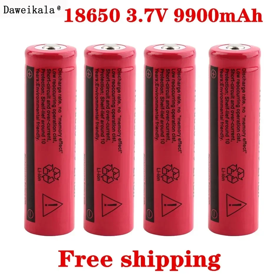 Rechargeable 18650 Li-ion Battery 9900mAh 3.7V Replacement Cell for Flashlight Toy Lithium Battery Pack Use