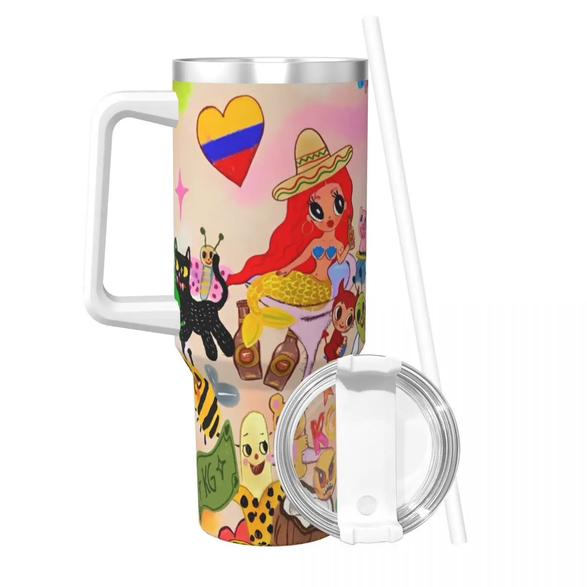 Stainless Steel Tumbler Karol G Bichota  Thermal Mug Insulated Cold and Hot Mugs Cup Travelist Graphic Water Bottle