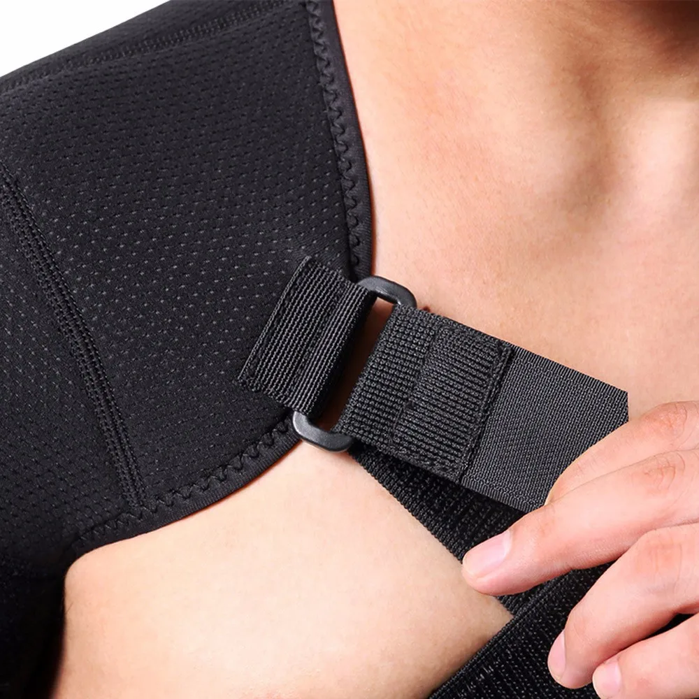 Double Shoulder Brace Support Sports Shoulder Belt Adjustable Shoulder Strap Cross Compression Bandage for Back Pain Relief