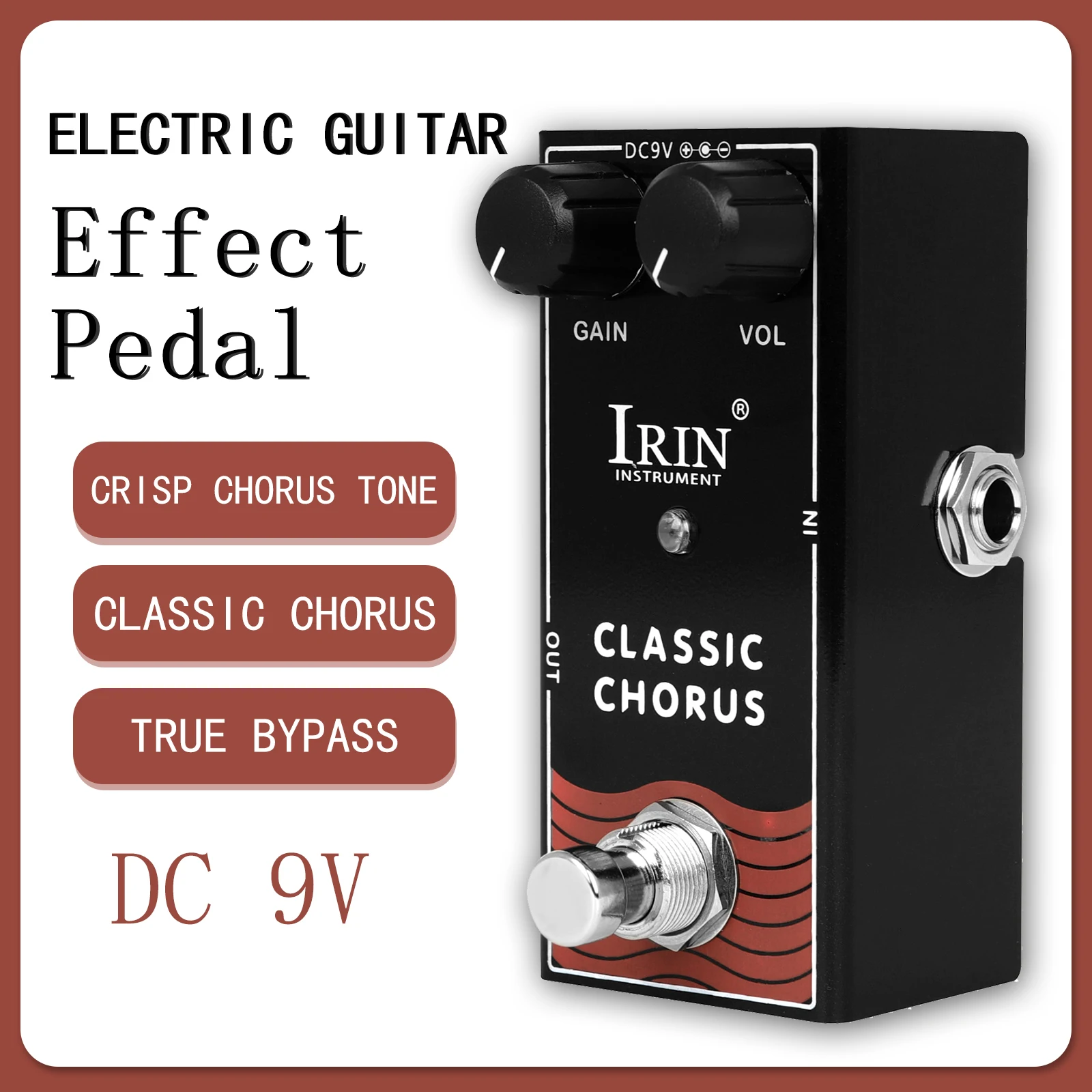

IRIN RF-05 Classic Chorus Electric Guitar Effect Pedal Crisp Chorus Tone Embellishment Effect True Bypass Pedal Guitar Accessory