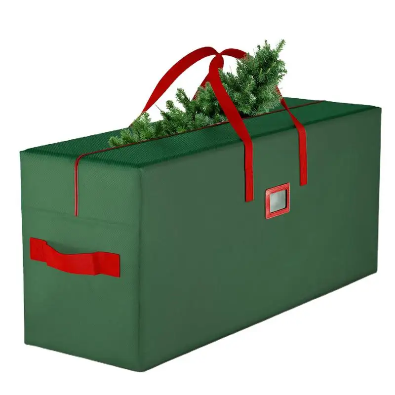 Large Christmas Tree Bag Storage Box High Xmas Tree Decoration Wreath Storage Box Handles Durable Dustproof Home Organizer