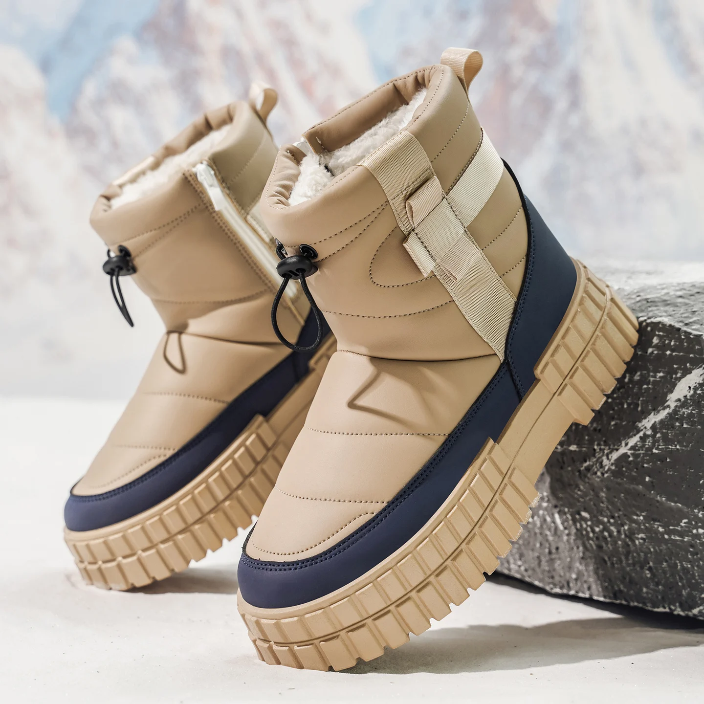 

Winter Boots for Men Add Velvet Men's Sneakers Ankle Boots Soft and Comfortable Sports and Leisure Wear-resistant Non-Slip New