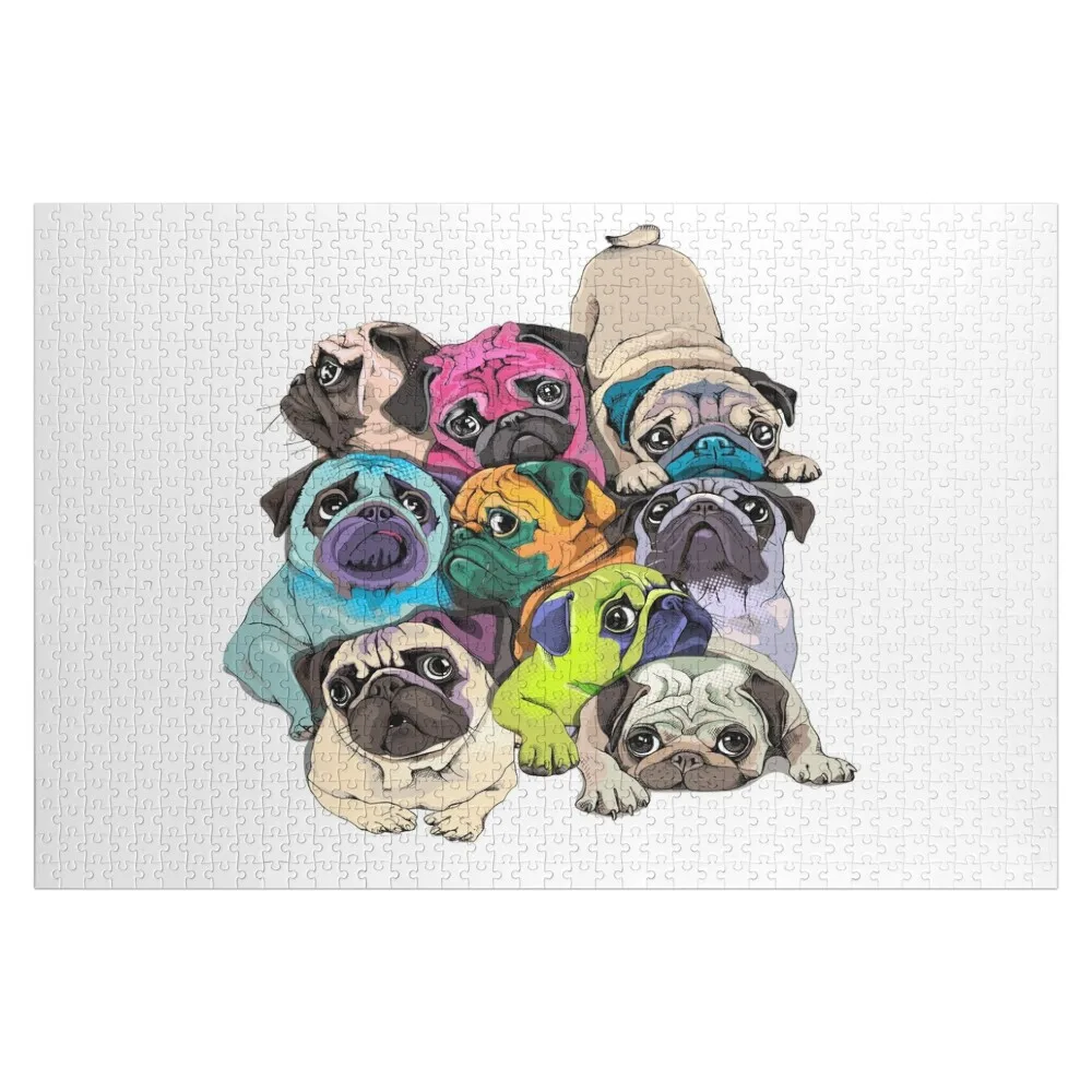 

Pug Pile Jigsaw Puzzle Customizable Child Gift Baby Wooden Personalized Gift Ideas Personalized Gift Puzzle