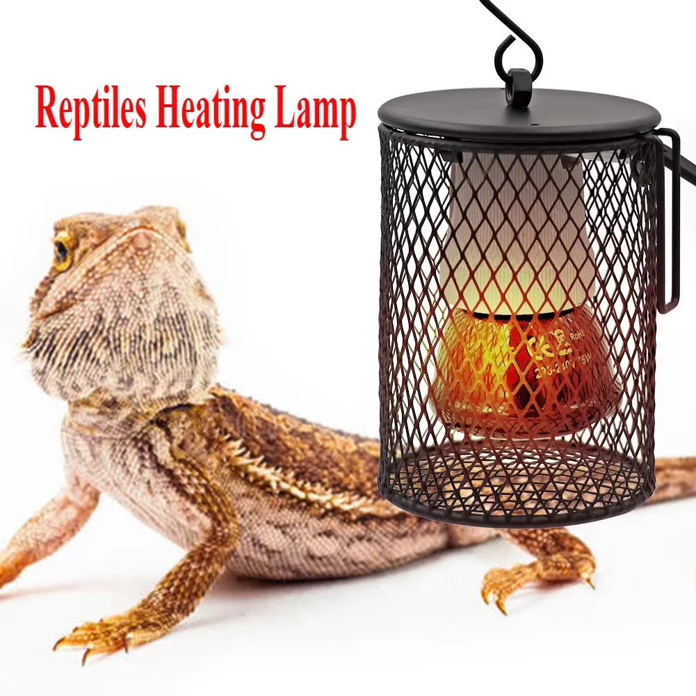 E27 Pet Heating Lamp for Turtle Snake Lizard Infrared Ceramic Heat Light Reptile Lamp Anti-Scald Cage Protects Chicks UK Plug