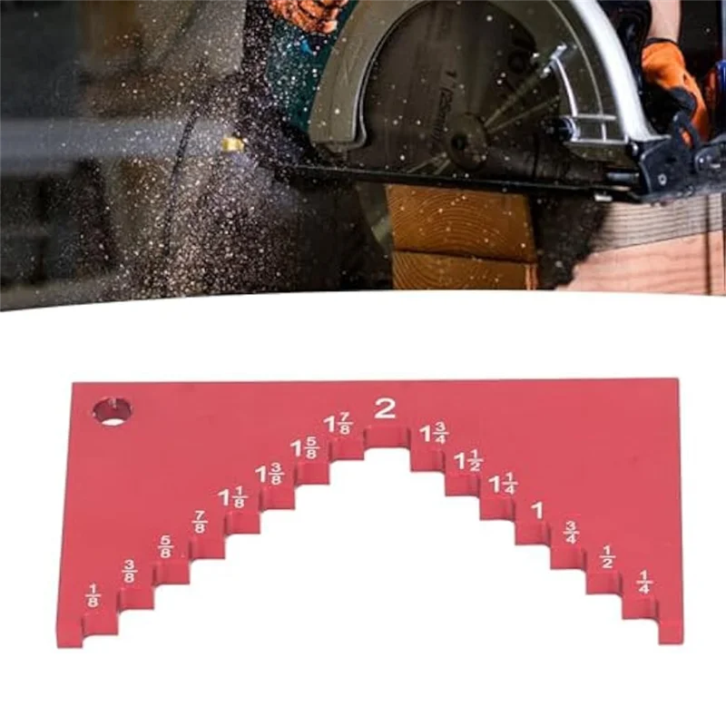 Stufentiefenmesser für Oberfräse und Tischkreissäge, Höhenmessgerät-Set für Einrichtung von Blöcken, Stufentiefenmessgerät aus Aluminium, langlebiges Klarheitstiefenmessgerät