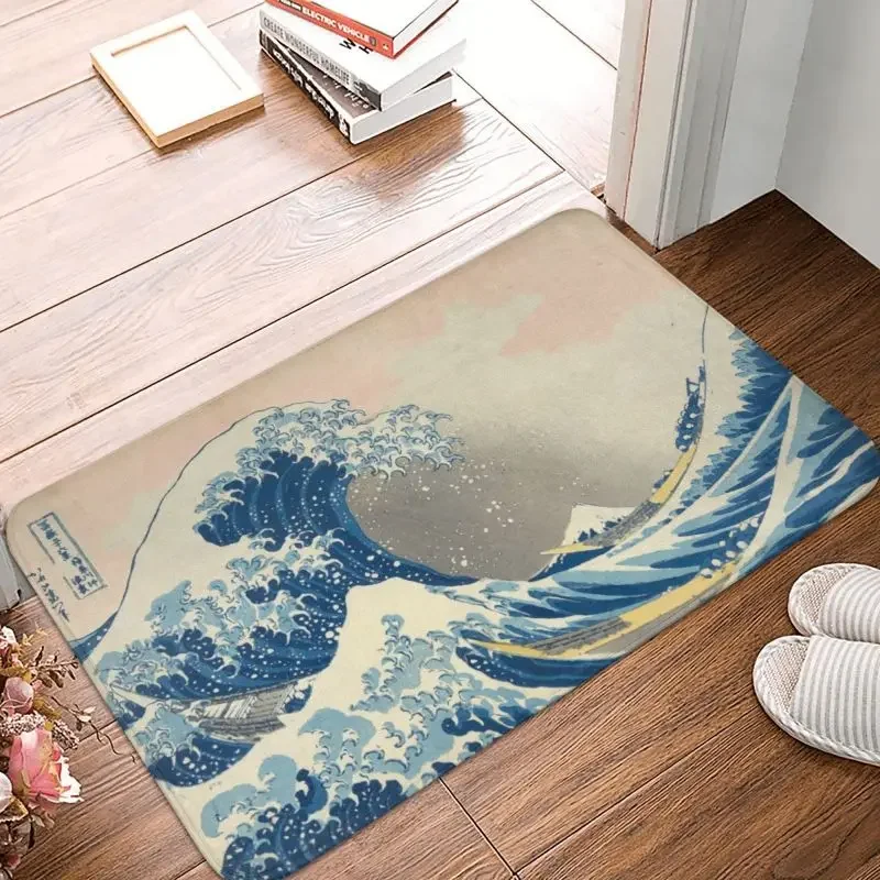 Personalized Under The Great Wave Off Kanagawa Katsushika Hokusai Doormat Mat Anti-Slip Bath Kitchen Balcony Rug Carpet 40*60cm