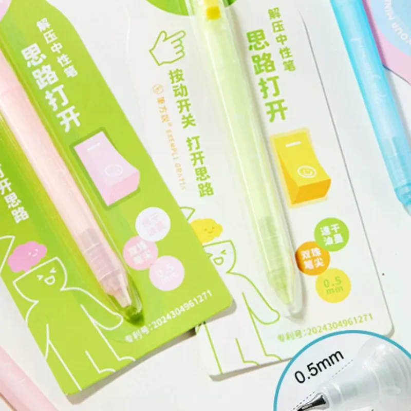 Relax Switch Pen For Exam Prep - Fidget Clicker Gel Pen 0.5mm Smooth Writing, Anti-Anxiety Study Tool For School Students Office