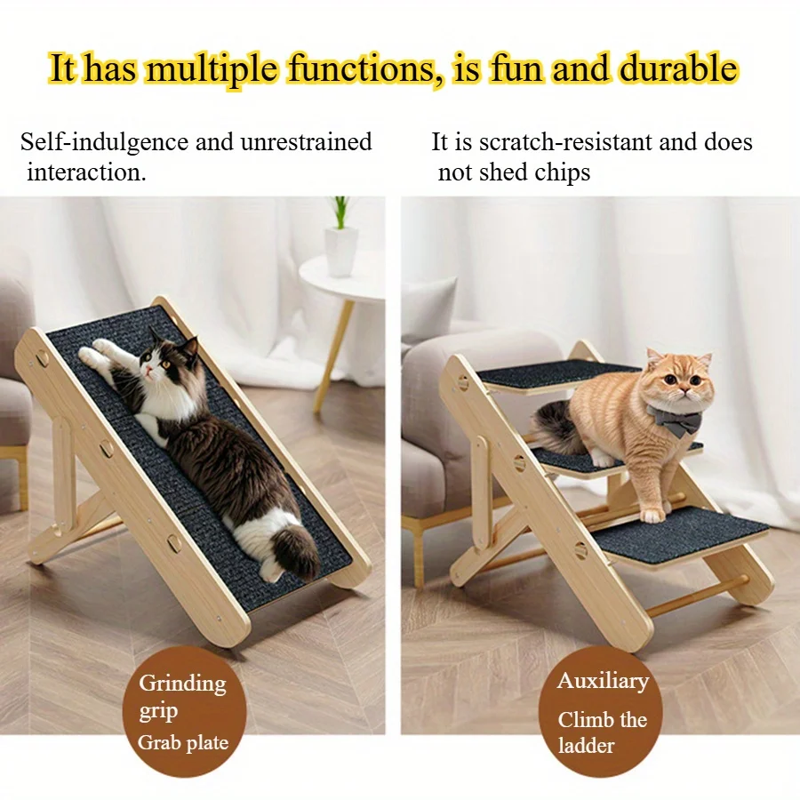 

Foldable and adjustable pet ladder ramps, dog ladders, cat scratch boards, anti-slip, pet scratch boards, durable and non-sheddi