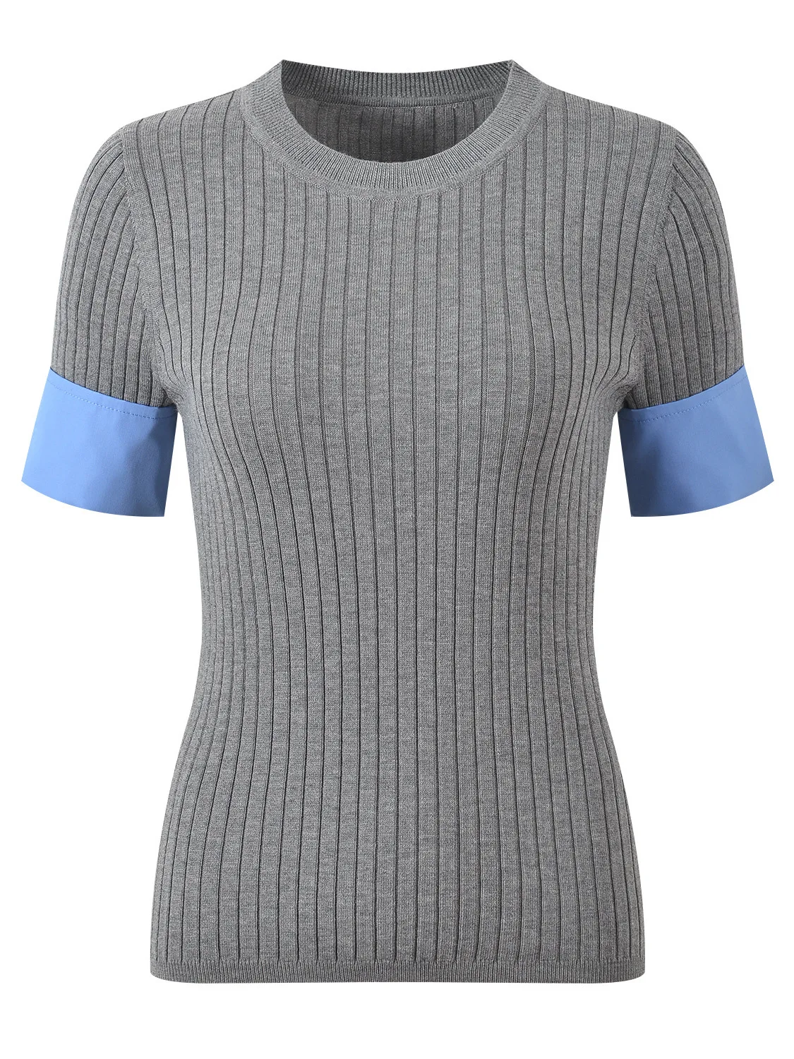 

Autumn 2025 New Sle Color Blo Knitted irt Sves round Ne Slim Fit T-irt Women's Casual Faion ort Sve Top