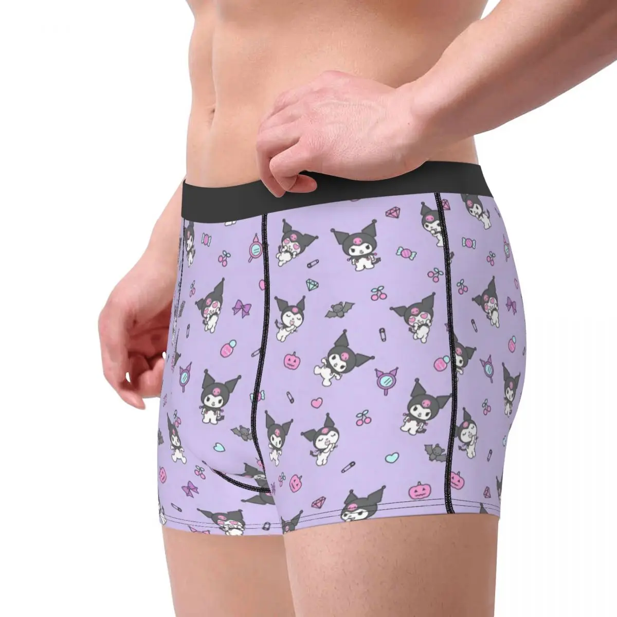 Custom Kawaii Kuromi Cute Print Underwear Breathable Classical Anime Cartoon Movie Boxer Briefs Shorts Panties Soft Underpants