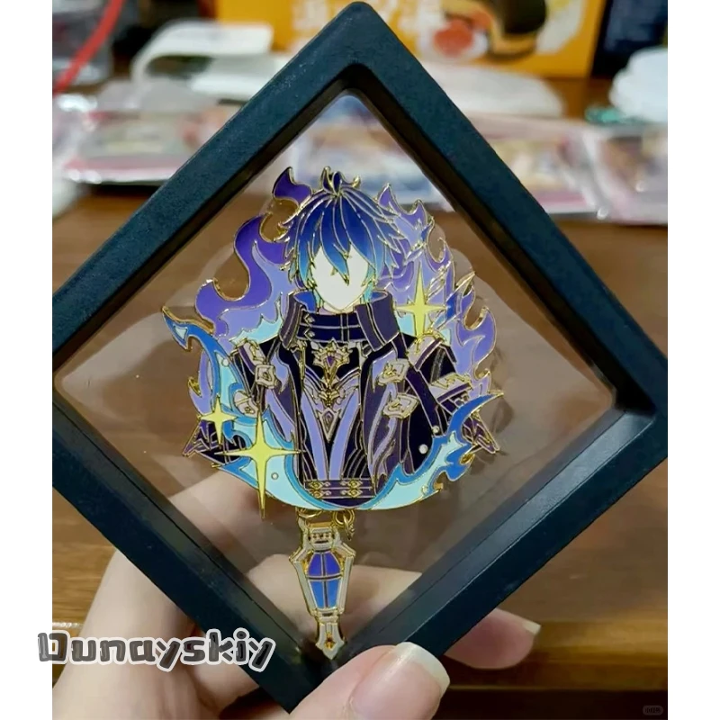 CR6.18*Genshin Impact Prune Hexagonal Original Doujin Pins Etched Badge, Accesorio para Mochila, Pin de Cosplay, Merchandising de Juego