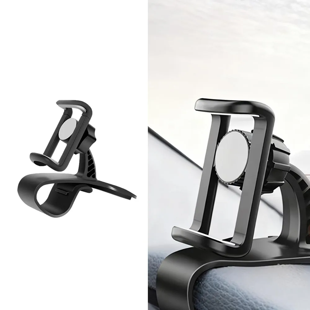 

1Pc Black Instrument Panel Car Phone Holder Rearview Mirror Phone Holder Clip On Multifunctional GPS Navigation Bracket Car Part