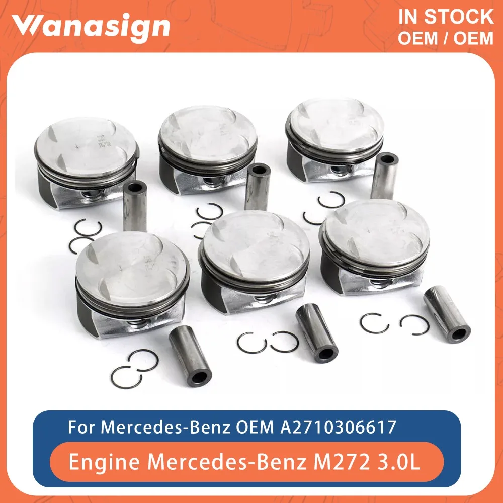 

Engine Piston With Ring Set STD Fit 2.5 3.0 3.5L For Mercedes-Benz CLK350 CLS350 C350 E350 272 M272 2.5L 3.0L 3.5L V6 GAS