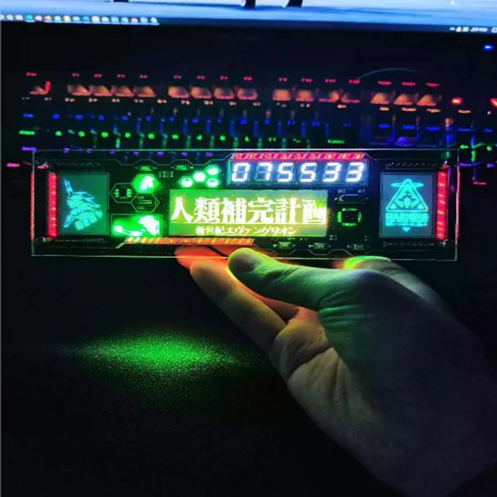 

Часы VFD для украшения рабочего стола Часы RGB EVA Киберспорт Атмосфера Свет Киберпанк Подарок