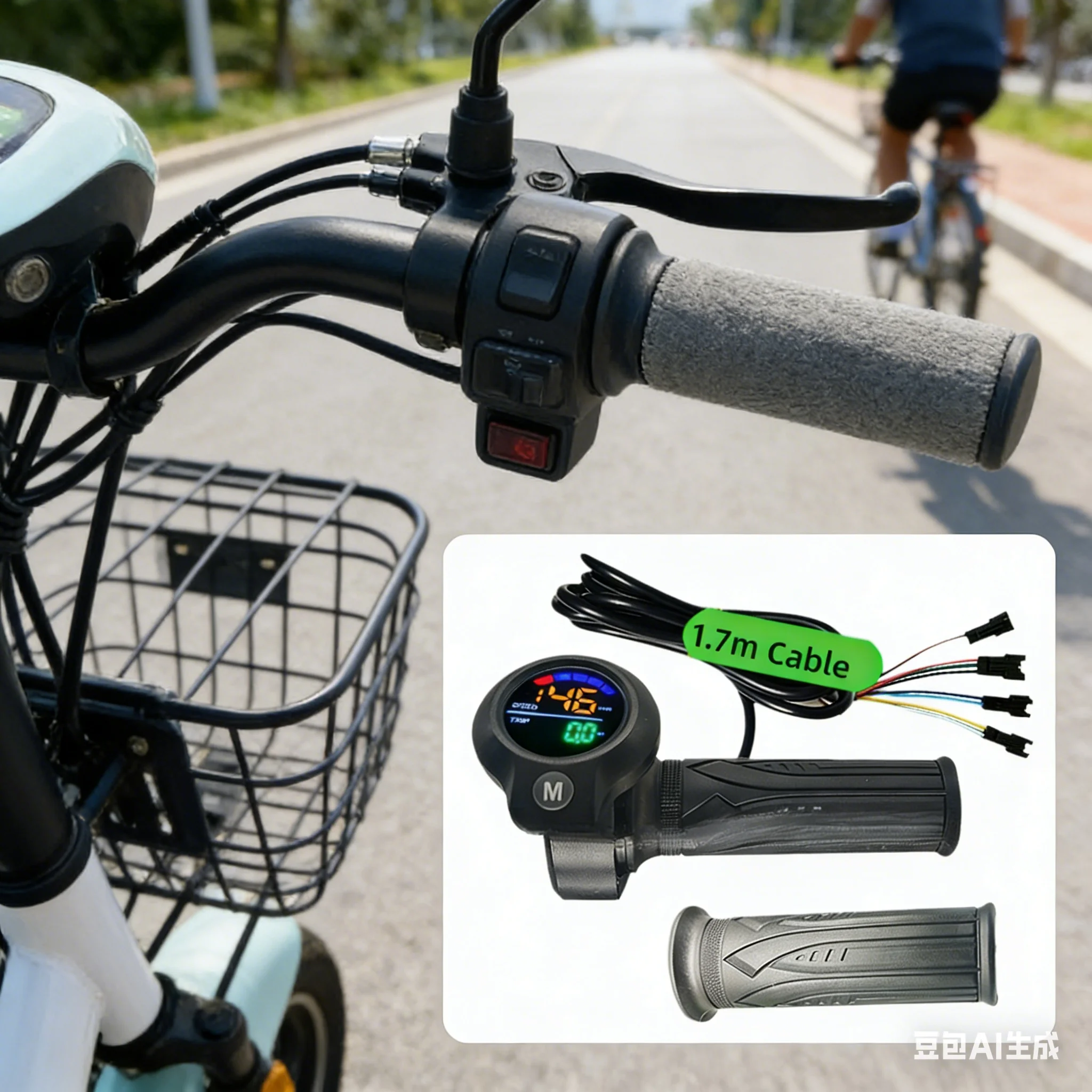 

Ручка управления скоростью для электровелосипеда с 6-линейным круглым дисплеем, индикатором заряда батареи и функцией запуска по NFC