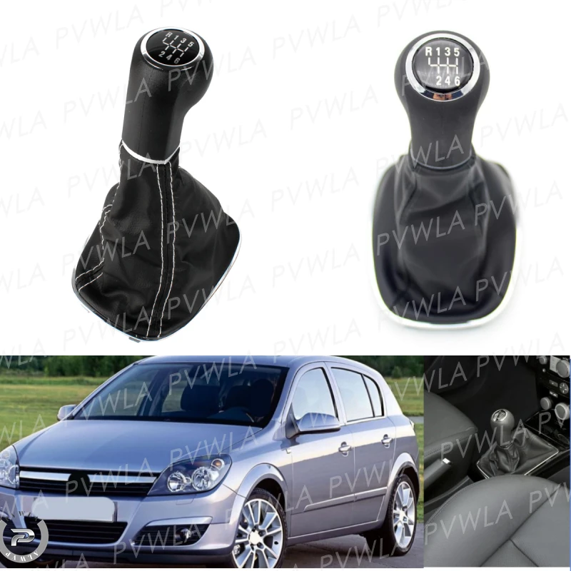 6Speed Manual Gear Shift Knob Shifter Cover PU Leather Boot For Opel/Vauxhall Corsa D 2006 2007 2008 2009 2010 2011 2012-2014