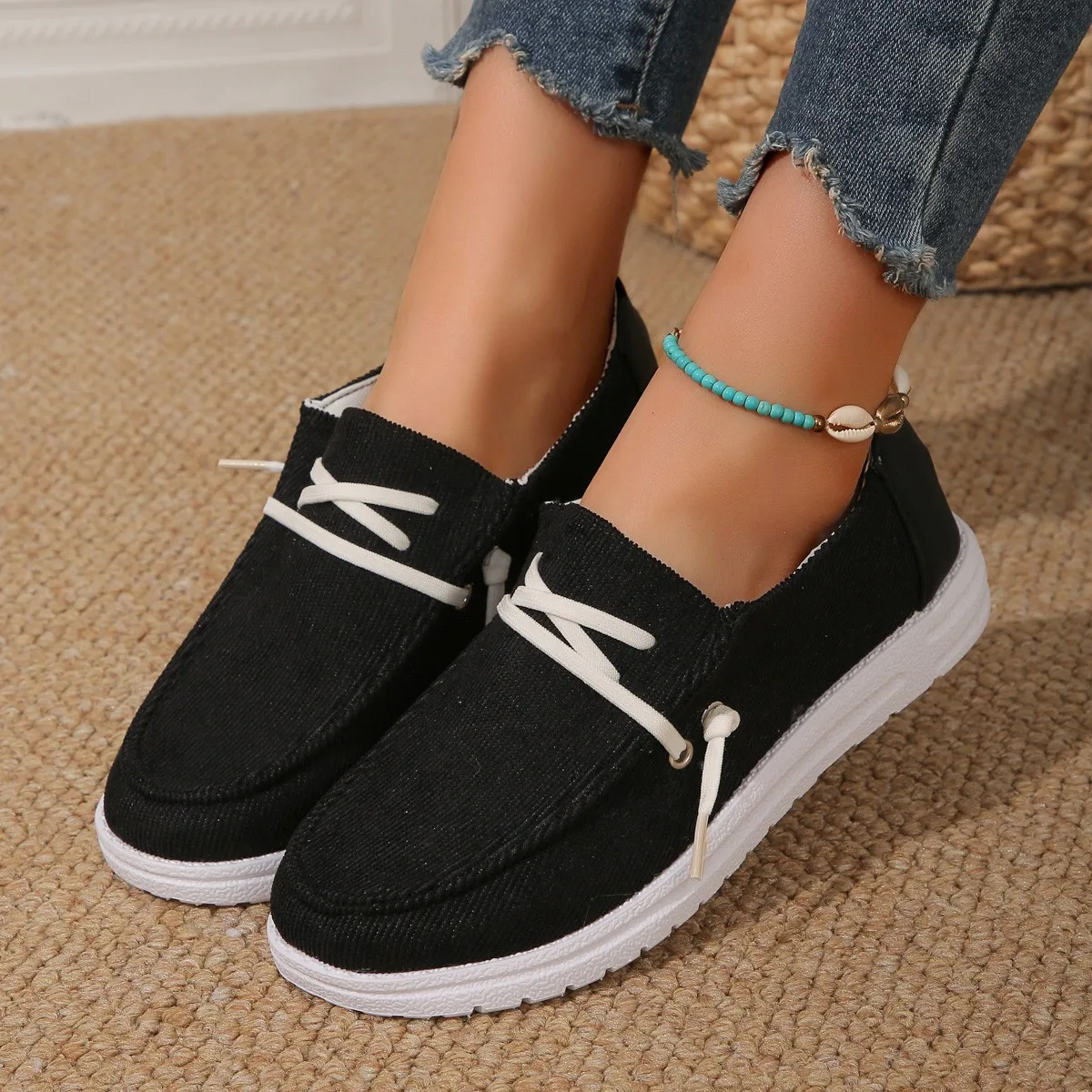 New Fashion Women\'s Shoes Summer Ladies Casual Flats Convenient Slip on Loafers Comfortable Outdoor Sports Sneakers Canvas Shoes