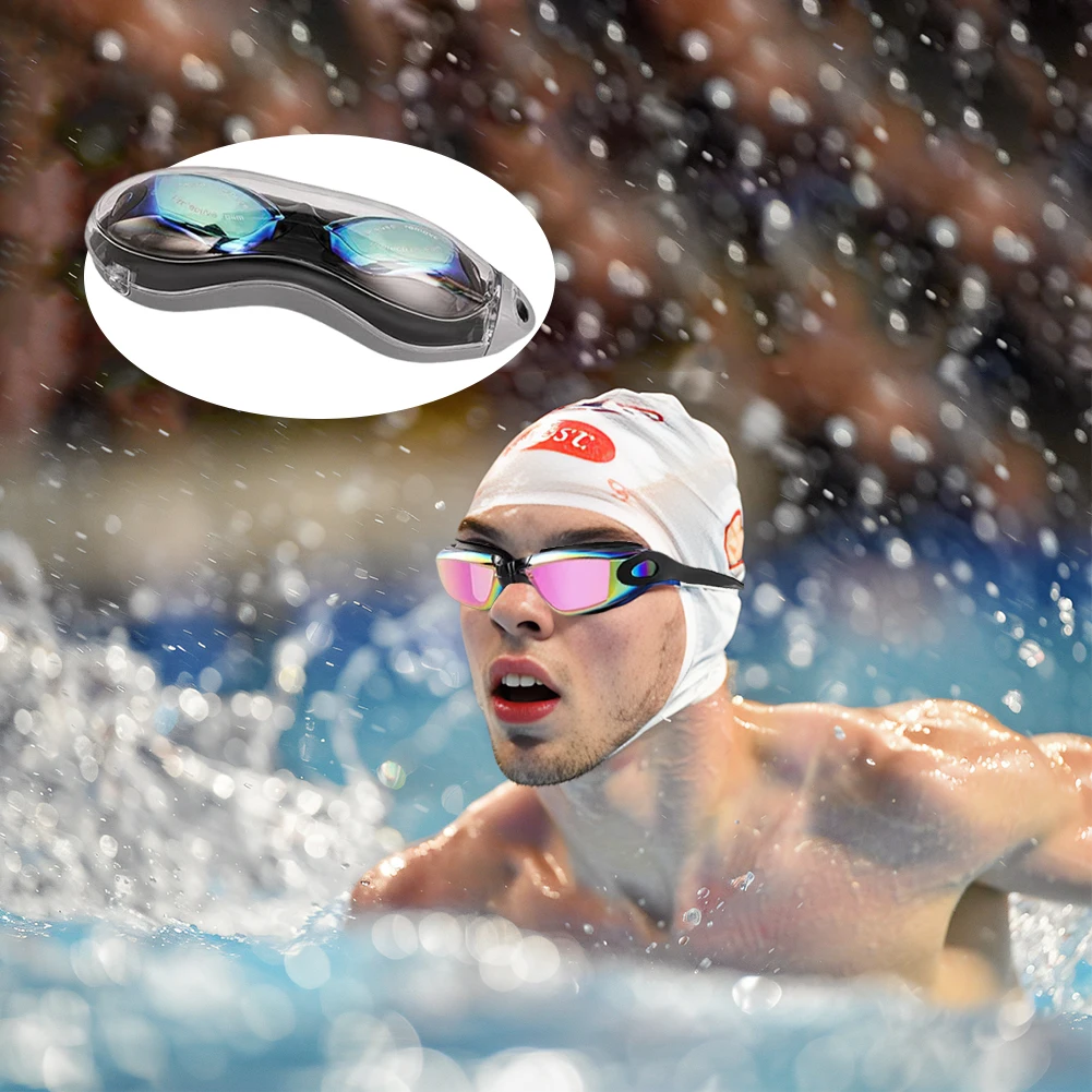 大人用スイムゴーグル HD スイムグラス 防水 UV 保護スイミングゴーグル 調節可能なスイムスポーツアイウェア メンズ レディース