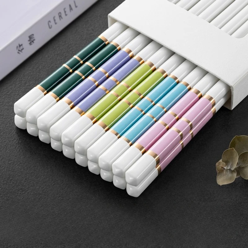 

New Ceramic Chopsticks Set Household High End Antibacterial Anti Mold High Temperature Resistant Chopstick Set Sushi Chopsticks
